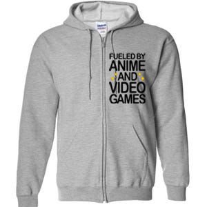 Fueled By Anime And Video Games Gaming Full Zip Hoodie