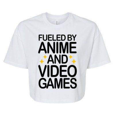 Fueled By Anime And Video Games Gaming Bella+Canvas Jersey Crop Tee