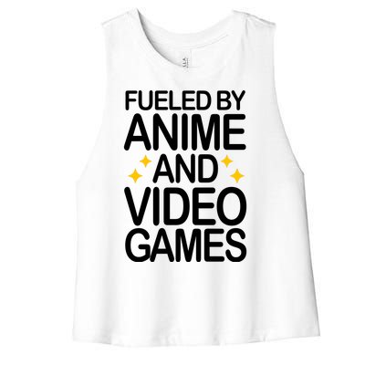 Fueled By Anime And Video Games Gaming Women's Racerback Cropped Tank