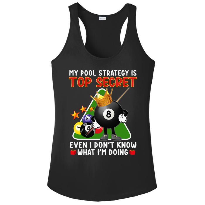 Funny Billiards Art For Men Women Billiards Pool Players Ladies PosiCharge Competitor Racerback Tank