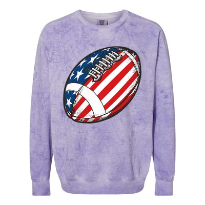 Football Ball American Flag U.S.A. Great Gifts Idea Colorblast Crewneck Sweatshirt