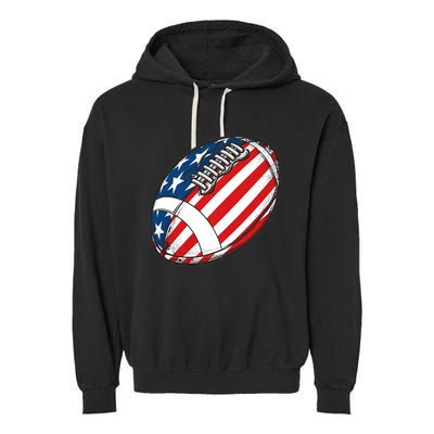 Football Ball American Flag U.S.A. Great Gifts Idea Garment-Dyed Fleece Hoodie