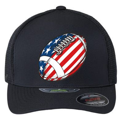 Football Ball American Flag U.S.A. Great Gifts Idea Flexfit Unipanel Trucker Cap