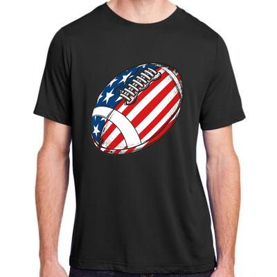 Football Ball American Flag U.S.A. Great Gifts Idea Adult ChromaSoft Performance T-Shirt