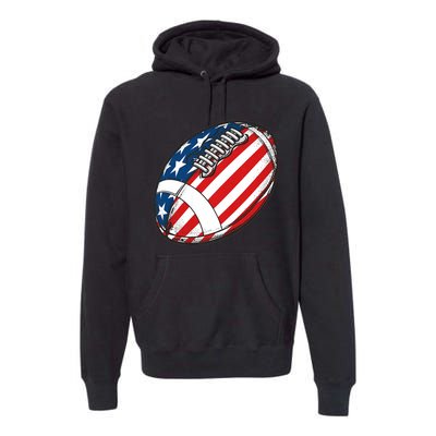 Football Ball American Flag U.S.A. Great Gifts Idea Premium Hoodie