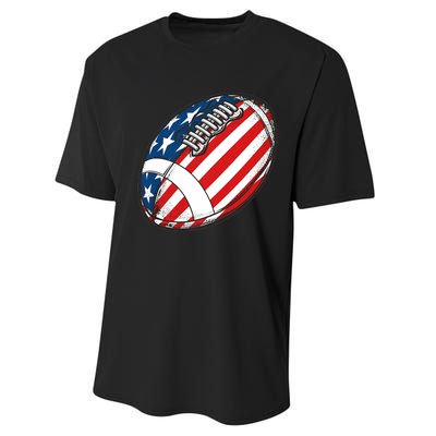 Football Ball American Flag U.S.A. Great Gifts Idea Performance Sprint T-Shirt