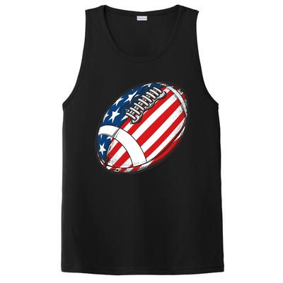 Football Ball American Flag U.S.A. Great Gifts Idea PosiCharge Competitor Tank