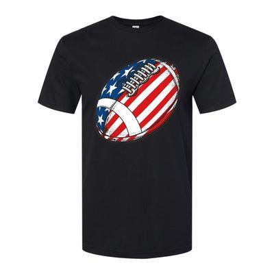 Football Ball American Flag U.S.A. Great Gifts Idea Softstyle® CVC T-Shirt