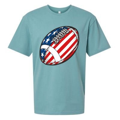 Football Ball American Flag U.S.A. Great Gifts Idea Sueded Cloud Jersey T-Shirt