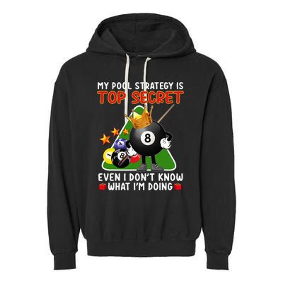 Funny Billiards Art For Men Women Billiards Pool Players Garment-Dyed Fleece Hoodie