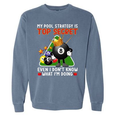 Funny Billiards Art For Men Women Billiards Pool Players Garment-Dyed Sweatshirt