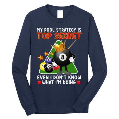 Funny Billiards Art For Men Women Billiards Pool Players Long Sleeve Shirt