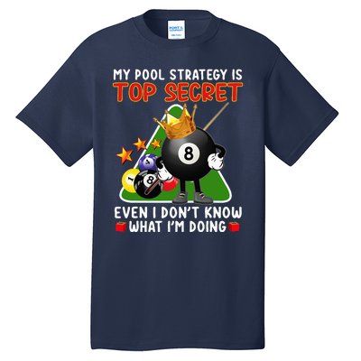 Funny Billiards Art For Men Women Billiards Pool Players Tall T-Shirt