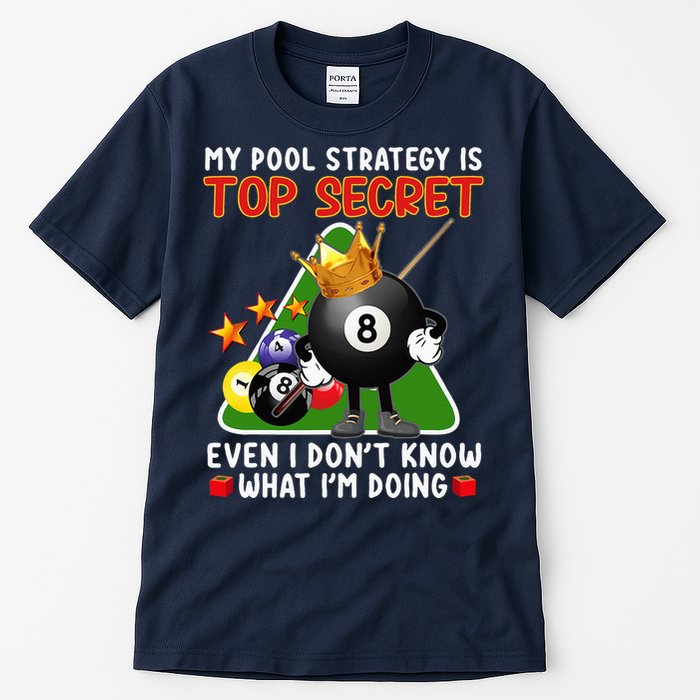 Funny Billiards Art For Men Women Billiards Pool Players Tall T-Shirt