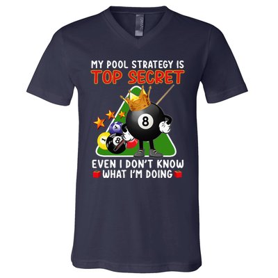 Funny Billiards Art For Men Women Billiards Pool Players V-Neck T-Shirt