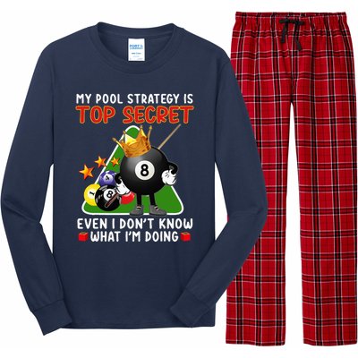 Funny Billiards Art For Men Women Billiards Pool Players Long Sleeve Pajama Set