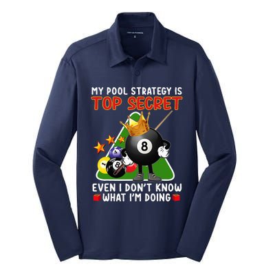 Funny Billiards Art For Men Women Billiards Pool Players Silk Touch Performance Long Sleeve Polo