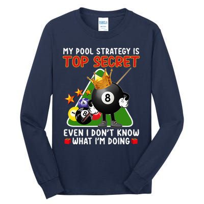 Funny Billiards Art For Men Women Billiards Pool Players Tall Long Sleeve T-Shirt