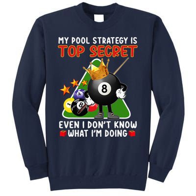 Funny Billiards Art For Men Women Billiards Pool Players Tall Sweatshirt