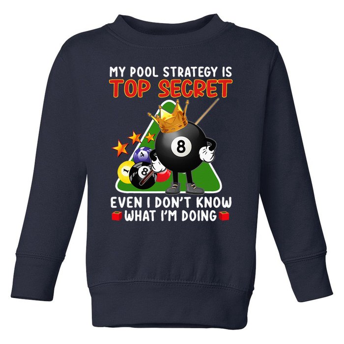 Funny Billiards Art For Men Women Billiards Pool Players Toddler Sweatshirt