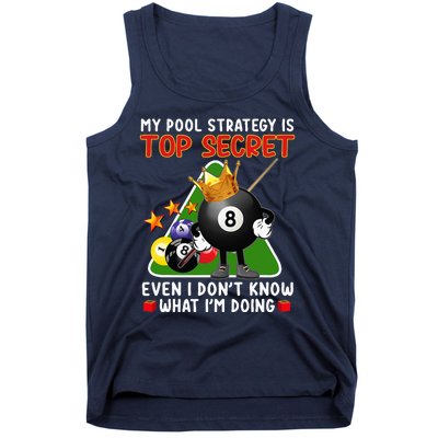 Funny Billiards Art For Men Women Billiards Pool Players Tank Top