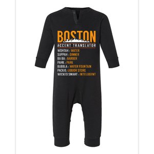 Funny Boston Accent Translator Infant Fleece One Piece