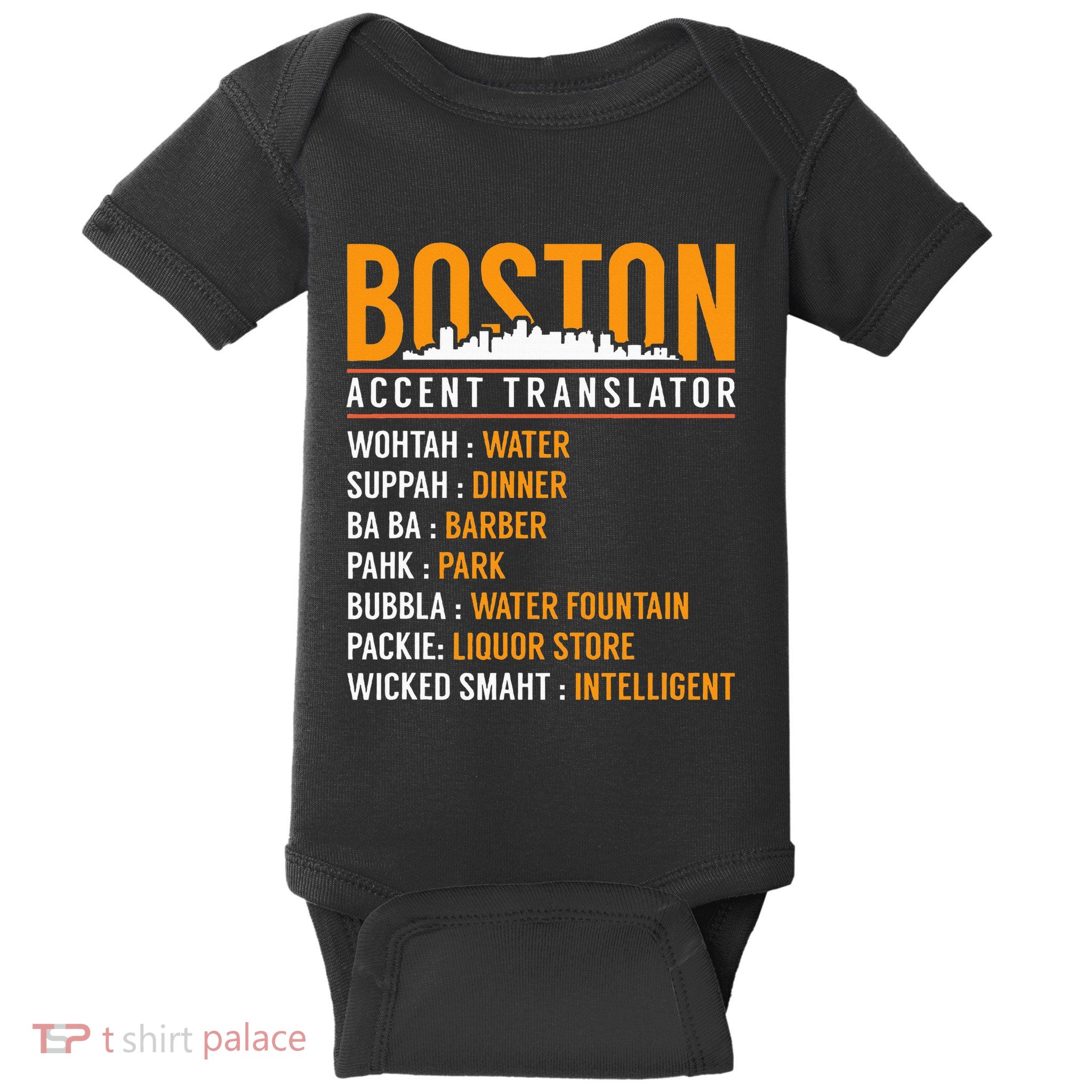 Funny Boston Accent Translator Baby Bodysuit