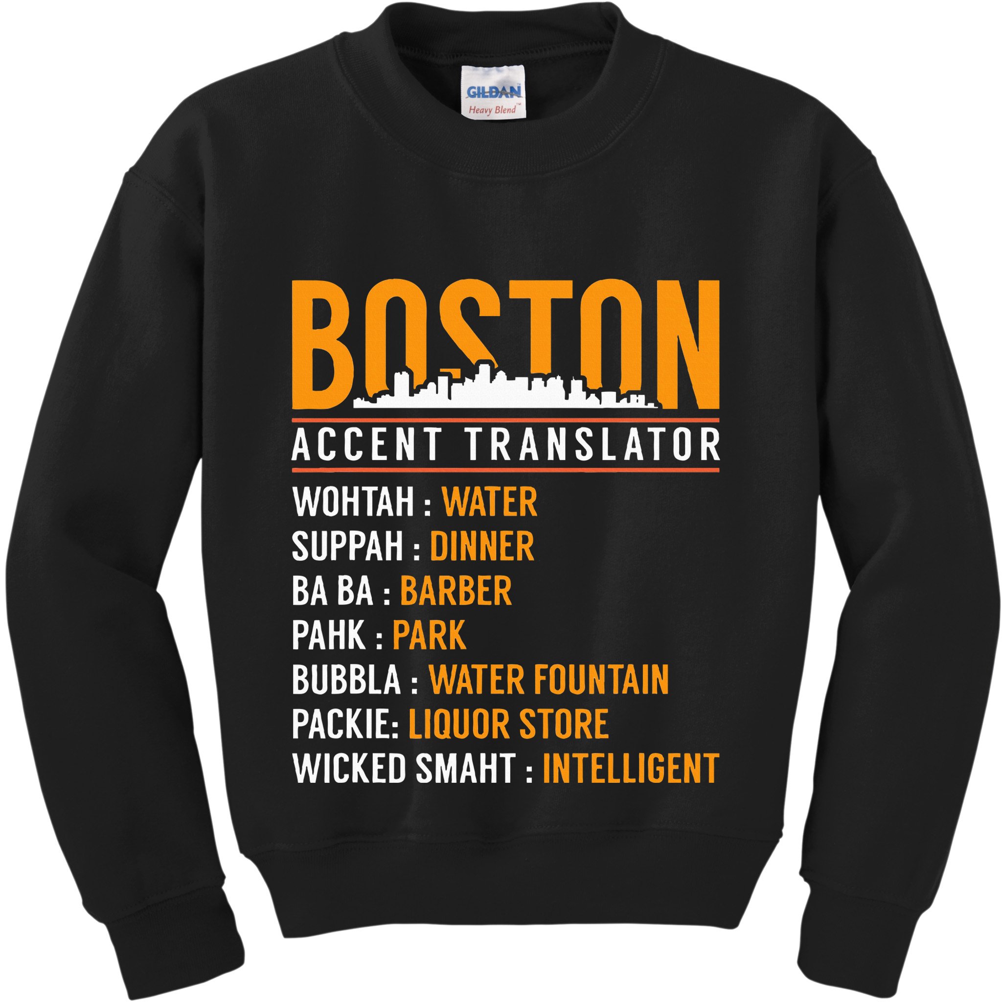 Funny Boston Accent Translator Kids Sweatshirt