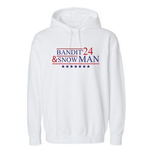 Funny Bandit And Snowman 2024 Election Cool Bandit & Snowman Garment-Dyed Fleece Hoodie