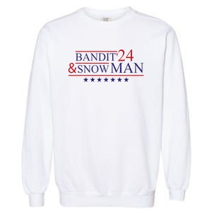 Funny Bandit And Snowman 2024 Election Cool Bandit & Snowman Garment-Dyed Sweatshirt