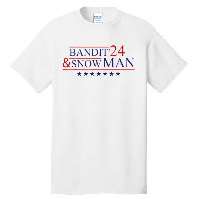 Funny Bandit And Snowman 2024 Election Cool Bandit & Snowman Tall T-Shirt