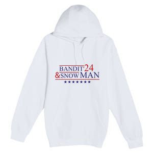 Funny Bandit And Snowman 2024 Election Cool Bandit & Snowman Premium Pullover Hoodie