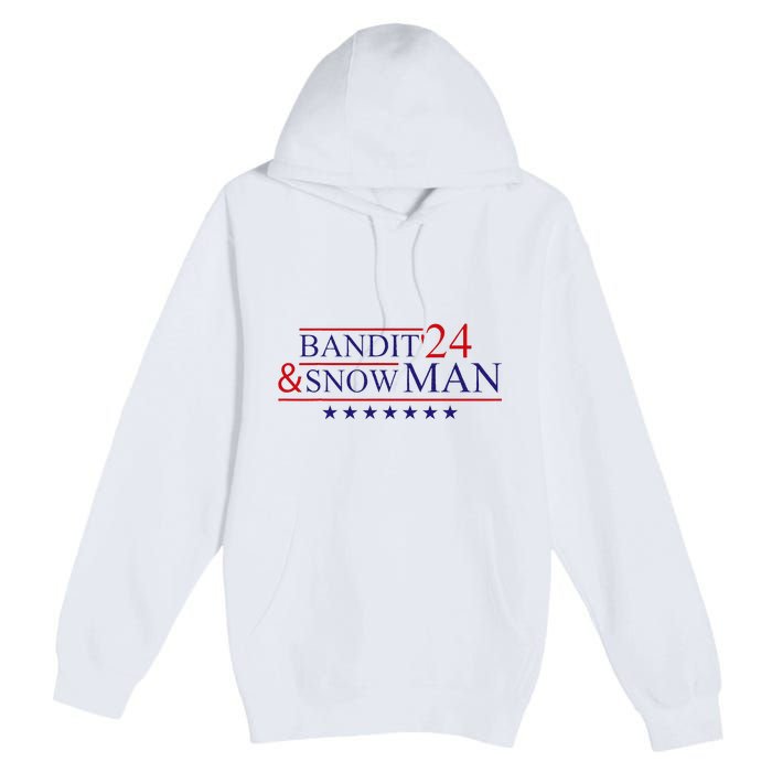 Funny Bandit And Snowman 2024 Election Cool Bandit & Snowman Premium Pullover Hoodie