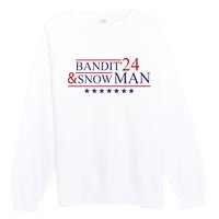 Funny Bandit And Snowman 2024 Election Cool Bandit & Snowman Premium Crewneck Sweatshirt