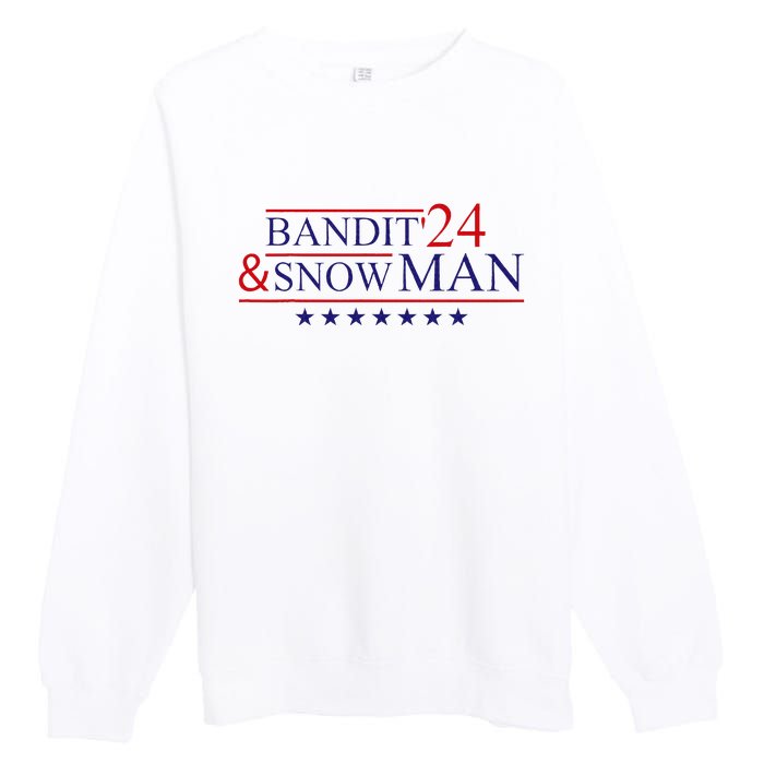 Funny Bandit And Snowman 2024 Election Cool Bandit & Snowman Premium Crewneck Sweatshirt