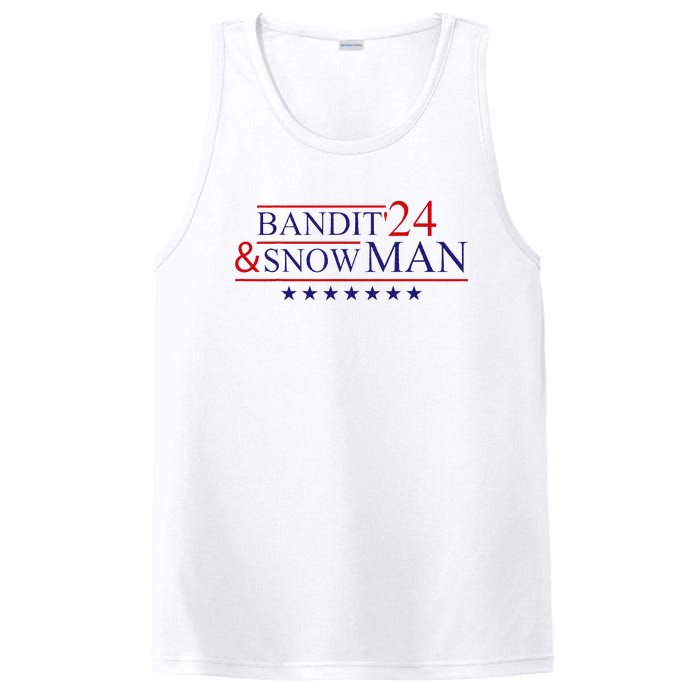 Funny Bandit And Snowman 2024 Election Cool Bandit & Snowman PosiCharge Competitor Tank