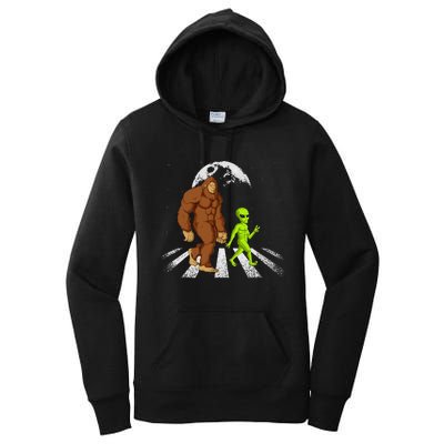 Funny Bigfoot Alien Moon Sasquatch Ufo Space Women's Pullover Hoodie