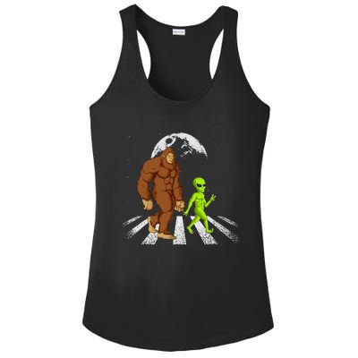 Funny Bigfoot Alien Moon Sasquatch Ufo Space Ladies PosiCharge Competitor Racerback Tank