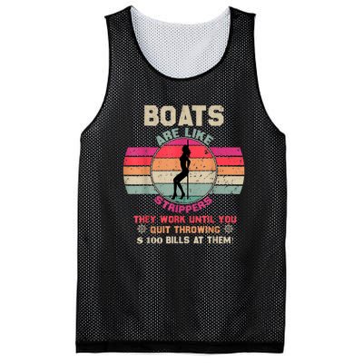 Funny Boats Are Like Strippers They Work Until You Quit Throwing Mesh Reversible Basketball Jersey Tank