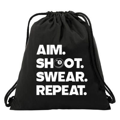 Funny Billiard Art For Billiard Player Pool Lover Drawstring Bag