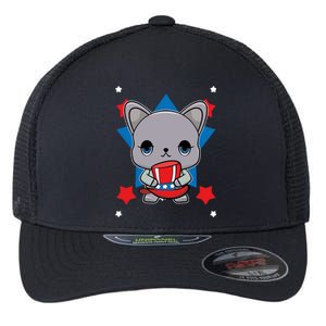 French Bulldog Anime Dog Veterans Day Meaningful Gift Flexfit Unipanel Trucker Cap