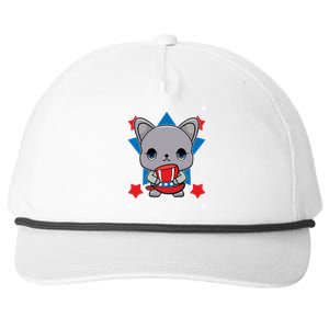 French Bulldog Anime Dog Veterans Day Meaningful Gift Snapback Five-Panel Rope Hat