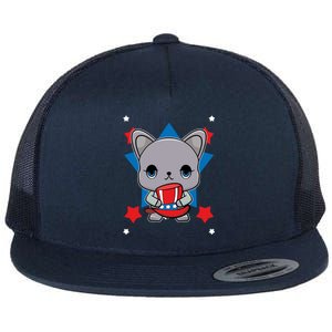 French Bulldog Anime Dog Veterans Day Meaningful Gift Flat Bill Trucker Hat