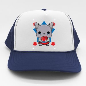 French Bulldog Anime Dog Veterans Day Meaningful Gift Trucker Hat