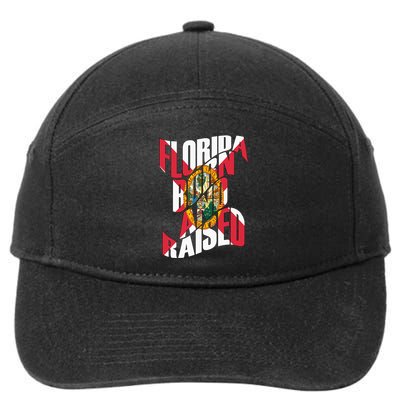 Florida Born And Raised Florida Flag 7-Panel Snapback Hat