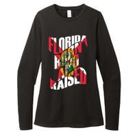 Florida Born And Raised Florida Flag Womens CVC Long Sleeve Shirt