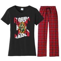 Florida Born And Raised Florida Flag Women's Flannel Pajama Set