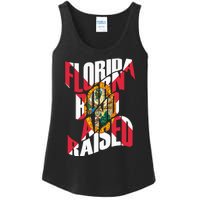 Florida Born And Raised Florida Flag Ladies Essential Tank