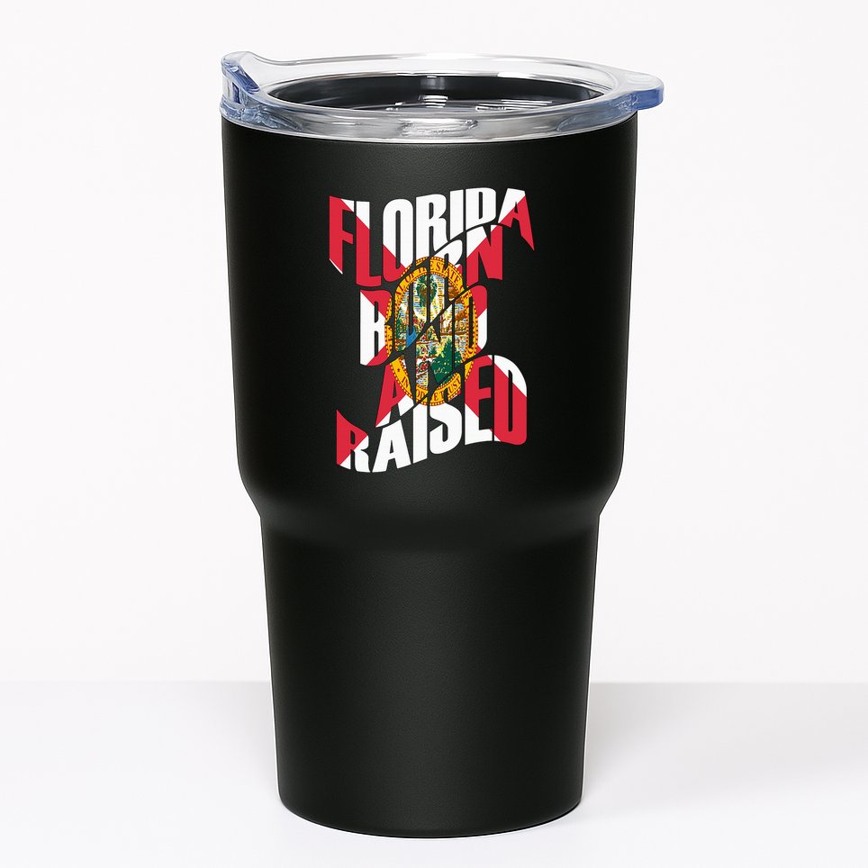 Florida Born And Raised Florida Flag Tumbler