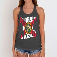 Florida Born And Raised Florida Flag Women's Knotted Racerback Tank